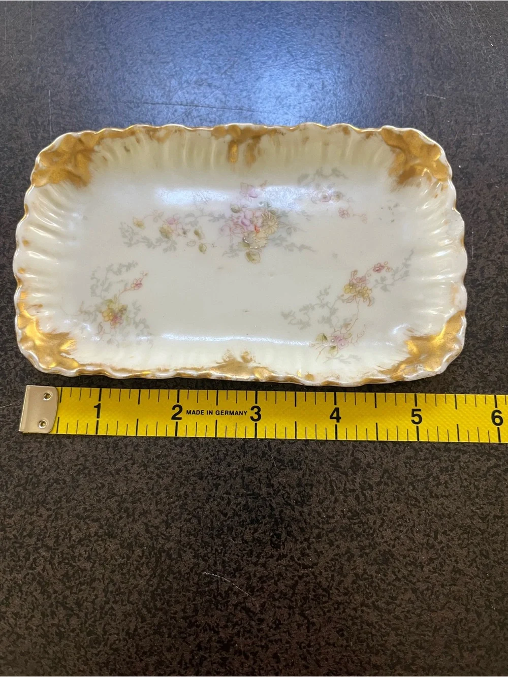 Limoges Antique Porcelain Floral Gold-Trim Trinket Dish